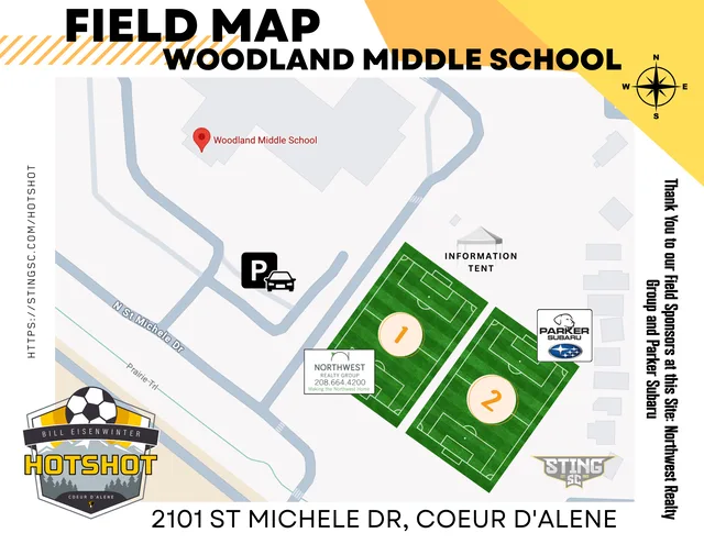 Field map for Woodland Middle School